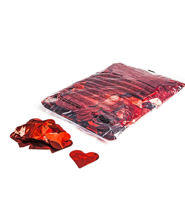 TCM FX - Metallic Konfetti Szív Ø 55mm - Red - 1 kg